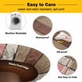 thumbnail image 3 of Elastic Fitted Round Tablecloth, Red Pink Waterproof Stretch Table Cover for 45"-54" Tables, Farmhouse Wood Grain Vintage Brown Striped Washable Outdoor Tablecloths for Patio, Picnic, Camping, 3 of 9