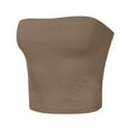 thumbnail image 4 of Tube Top Sevevn Women's Solid Color Summer Fashion Casual Top Tube Top Strapless Blouse, 4 of 4