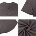 thumbnail image 5 of longantii Henley Shirt for Men Casual Button Henley Short Sleeve Tshirts Comfy Plain Cotton Tops 2026 Summer Beach Workout Shirts Coffee XXL, 5 of 6