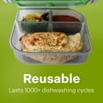 thumbnail image 6 of MyGo Container Small To-Go 3-Compartment Food Container, 8" x 8" x 2-1/2", Reusable, Microwave Safe, NSF Certified, Smoke/Green, 6 of 7