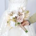 thumbnail image 3 of Ramo de boda, ramo de novia, romántico realista, ramo de novia, flores artificiales para decoración de aniversario de graduación, 3 of 8