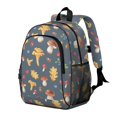 thumbnail image 2 of Mushroom and Leaf Blue Pattern Backpack for School, Cute School Bag with Adjustable Shoulder Straps and Padded Back, 15"x11.42"x5.5", 2 of 5