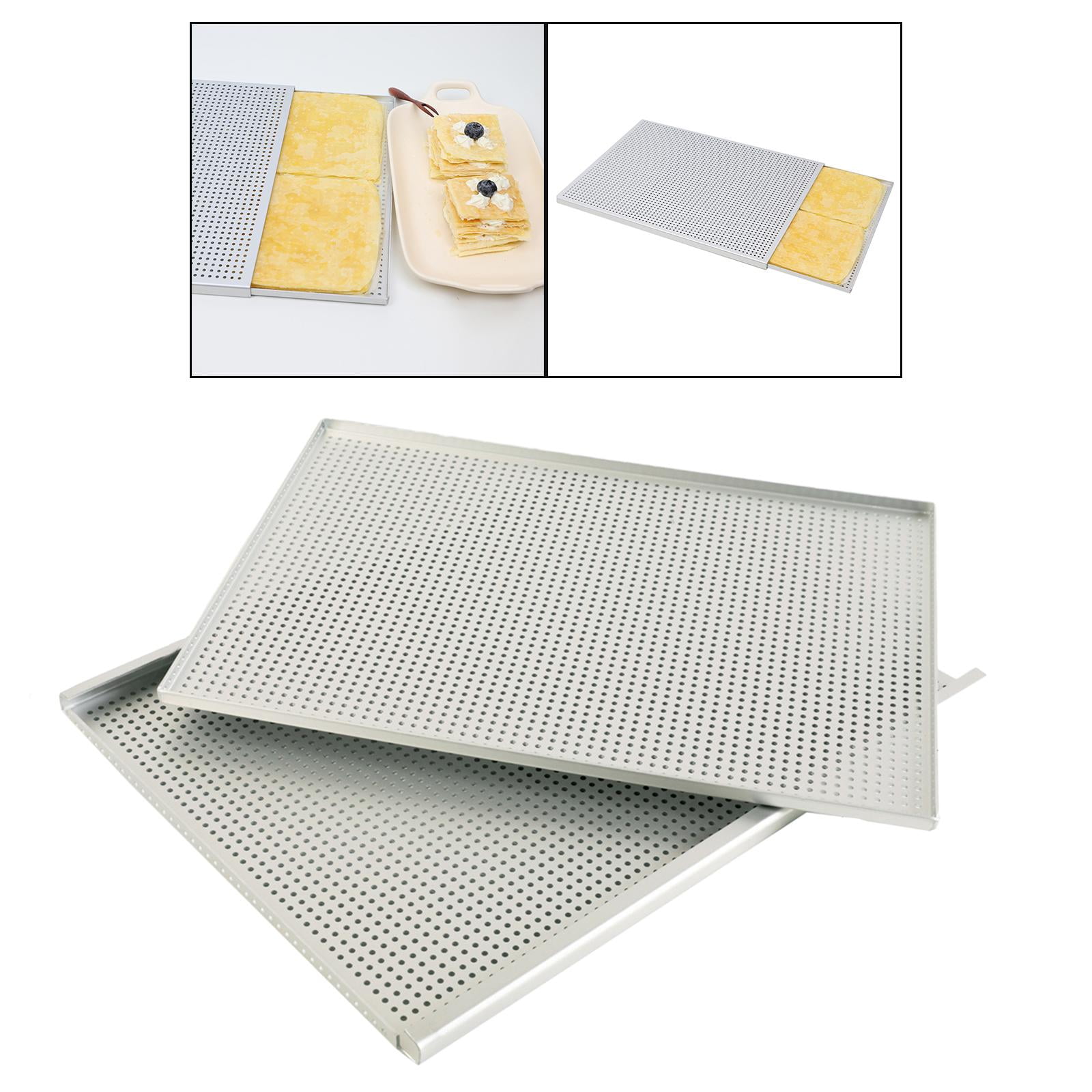 TISHITA 2x Oven Baking Sheet Puff Pastry Baking Tray Easy Clean Sturdy Cake Pan Baking Tool Millefeuille Baking Pan Baking Pan for Bread