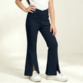 thumbnail image 4 of Grblisyd Girls Uniform School Pants Kids Flare Bell Bottoms Cross High Waisted Athletic Leggings With Pocket for Dance Running and Yoga, 4 of 6