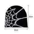 thumbnail image 6 of dianhelloya Warm hat Winter Hat Spider Web Print Knitted Unisex Beanie Hat Halloween Party Cap High Elasticity Anti-shrink Contrast Color Outdoor Cold Resistant Cycling Hat Black Gray, 6 of 8