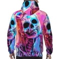 thumbnail image 7 of Fotbe Men's Hoodie with Neon Skull With Milkshake Pattern - Kangaroo Pocket Pullover Hooded Sweatshirt, Perfect for Daily Wear, Travel, and Home-3X-Large, 7 of 7