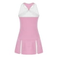 thumbnail image 3 of YONGHS Ensemble de Robe de Tennis Sans Manches pour Filles avec Shorts 2 Pcs Jupe-Culotte Rose 14, 3 of 6