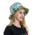 thumbnail image 4 of Yiaed Countryside Farm Cow Print Reflective Stripe Bucket Hat Unisex Funny Outdoor Fisherman Cap Beach Sun Hat, 4 of 5