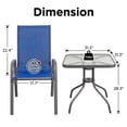 thumbnail image 3 of Pirecart Outdoor Table Furniture Set Patio Dining Table Set with 4 Stackable Textilene Chairs, Dark Blue（Umbrella Not Included）, 3 of 14