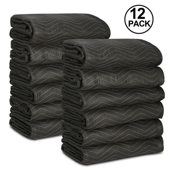 12 Heavy Duty Moving & Packing Blankets Professional 80" x 72" Professional