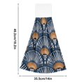 thumbnail image 6 of Yayeee Kitchen Hanging Hand Towels Set of 2 with Loop Bathroom Absorbent Tie Towel, Blue Elegant Geometric, 6 of 7