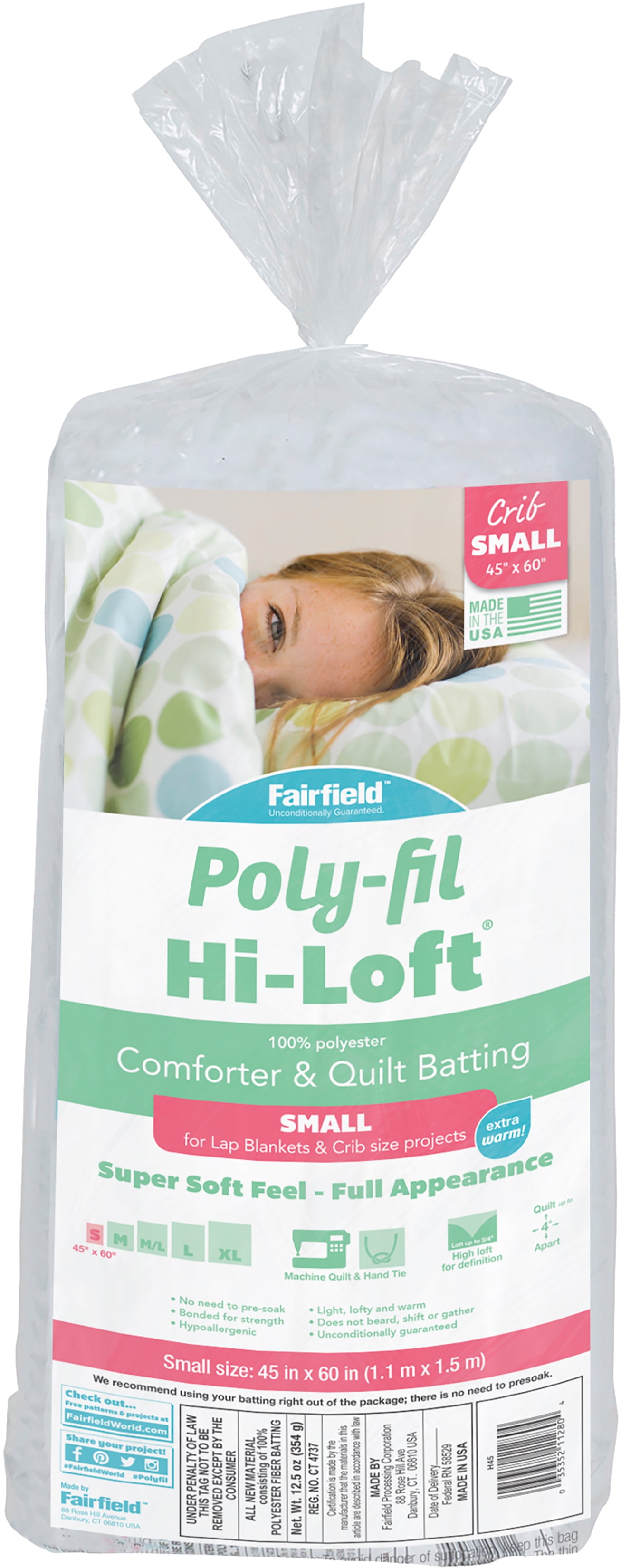 PolyFil HiLoft® Batting, 45" x 60"