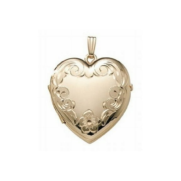 Picturesongold.Com 14K Yellow Gold Filled 4-Page Photo Heart Locket Necklace Pendants - 1-1/4 inch x 1-1/4 inch