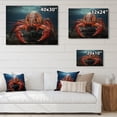 thumbnail image 4 of Designart "Coral Blue Lobster Grace" Animals Print on Natural Pine Wood, 4 of 5
