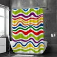 thumbnail image 2 of FREEAMG Shower Curtain,Colorful Striped Seamless Bathroom Curtain, Waterproof Fabric Shower Curtain for Bathroom Hotel Decoration, 60x72 inches, 2 of 6