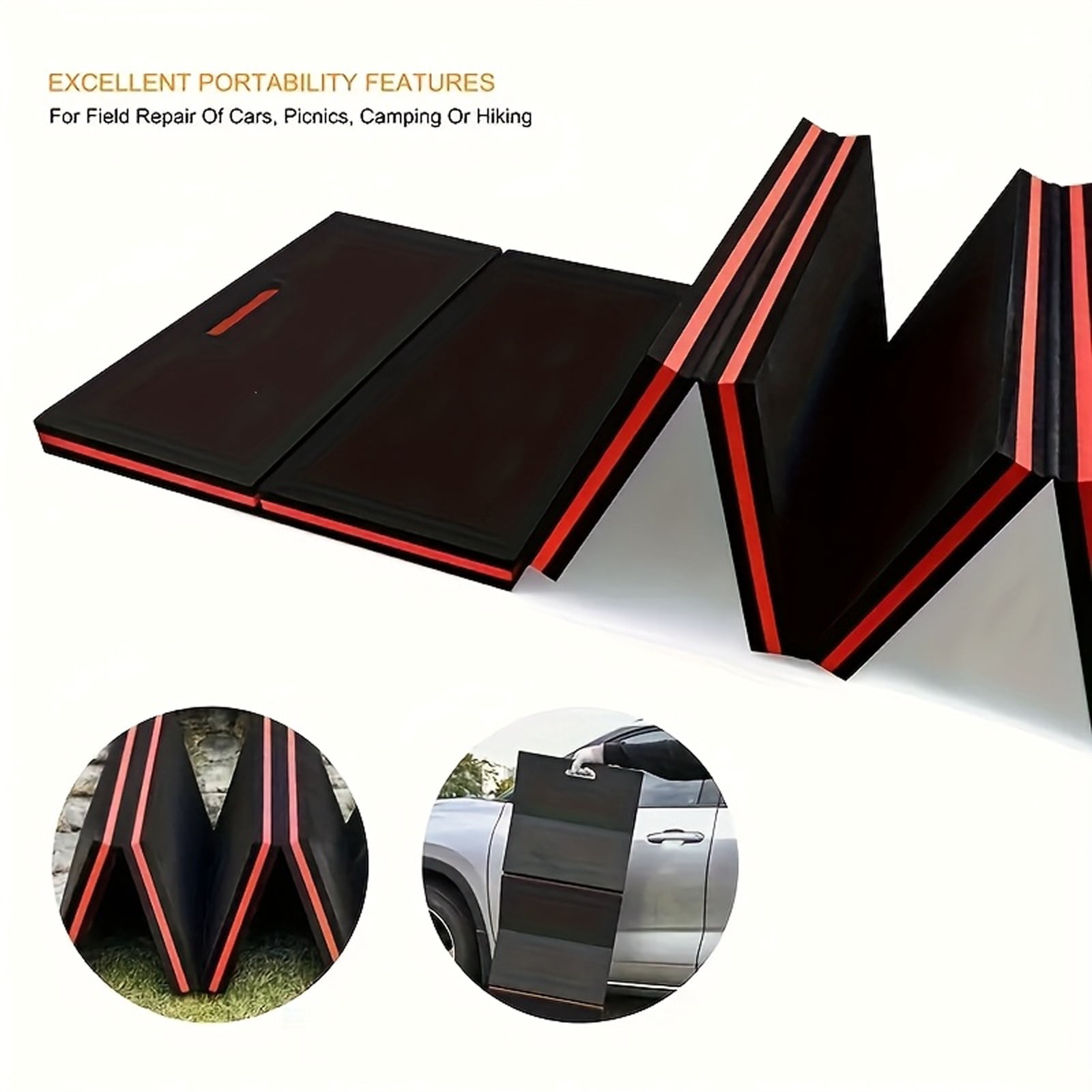 Folding Kneeling Pad with Carry Handle, Heavy Duty Mechanic Kneeling Mat and Work Mat, Waterproof Non Slip EVA Foam Pad for Garage, Workshop and Garden