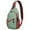 Light Blue Christmas, variant on Sling Backpack,Light Blue Christmas Santa and Tree Pattern Sling Bag with Water Bottle Holder,Waterproof Sling Bag for Men/Women with Headphone Jack for Hiking,Travel