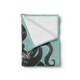 thumbnail image 2 of Octopus Soft Flannel Fleece Blanket, Live in the Sunshine Swim the Sea Drink the Wild Air Message Graphic, Cozy Plush for Indoor and Outdoor Use, 50" x 60", Charcoal Grey Turquoise, by Ambesonne, 2 of 5
