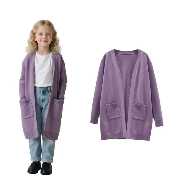 Boys Sweatsuit Long Sleeve Purple Sweatshirt Girls Crewneck Cardigans Casual Sport Sweatshirts Fall Clothes Girls Clothes 4T