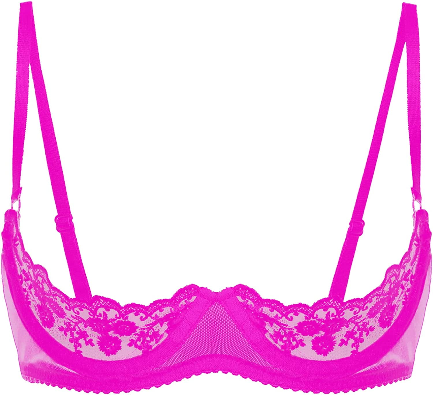 MSemis Woman's Underwire Push Up Shelf Bra 1/2 Cup Demi