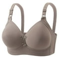 thumbnail image 2 of Plus Size Bras for Women No Underwire Full Coverage Adjustable Straps Everyday Bras Comfortable Support Deep V Bralettes for Older Women Coffee Bras,Size 2XL-5XL, 2 of 9