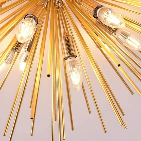 Sputnik Chandelier Light Fixtures Mid Century Gold With 12 Lights Semi Flush Mount Ceiling For Bedroom Living Dining Room E12 Dia 29 5 Inch Canada Sputnik Chandelier Light Fixtures Mid, Gold Sputnik Chandelier Canada