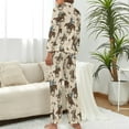 thumbnail image 3 of HPINK-T Pajama Sets for Womens Cowboys Riding Horses Loose Button Down Long Sleeve Shirts And Pants Set, 3 of 6