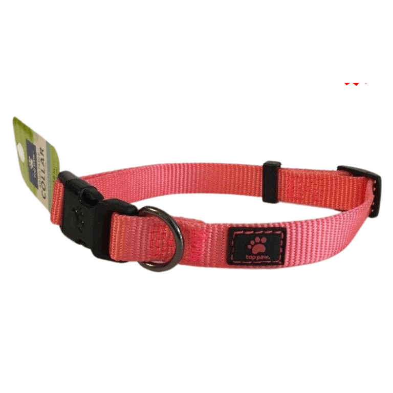 Top Paw Coral Gunmetal Collar Adjustable Small 12 18 in