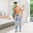 thumbnail image 7 of GZHJMY Blue Flowers Men's Pajama Pants, Soft and Comfortable Lounge Sleep Bottoms with Pockets, Men's Sleepwear with Custom Print, Small, 7 of 7
