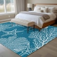thumbnail image 4 of Area Rug for Living Room, Blue Coastal Non-Slip Indoor Large Carpet for Bedroom/Dining Room, Starfish Coral Summer Beach Ocean Washable Low-Profile Rectangle Floor Runner Rugs - 5 x 7 Ft, 4 of 8