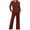 Wine, variant on Annhoo Womens 2 Piece Outfits Fall Plus Size Lounge Sets Long Sleeve Round Neck Sweatshirts and Baggy Sweatpants Tracksuits