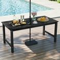 thumbnail image 2 of Gymax HDPE Outdoor Dining Table for 6 Person 67'' Patio Table w/ Wood-Like Tabletop Black, 2 of 8