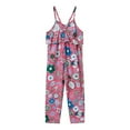 thumbnail image 4 of Odeerbi Toddler Floral Romper Kids Girls Summer Fashion 2025 Casual Printing Sleeveless Strap Jumpsuit Pink, 4 of 7