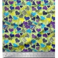 thumbnail image 3 of Soimoi Green Velvet Fabric Text,Brush Stroke & Colorful Heart Print Sewing Fabric Yard 58 Inch Wide, 3 of 3