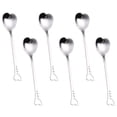thumbnail image 3 of 6pcs Cucharas de acero inoxidable en forma de corazón Cuchara para remover Vajilla para postre Pastel Café, 3 of 8