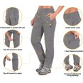 thumbnail image 3 of Pantalon Convertible Extensible pour Femmes, Séchage Rapide Randonnée Gris Taille TP, 3 of 7