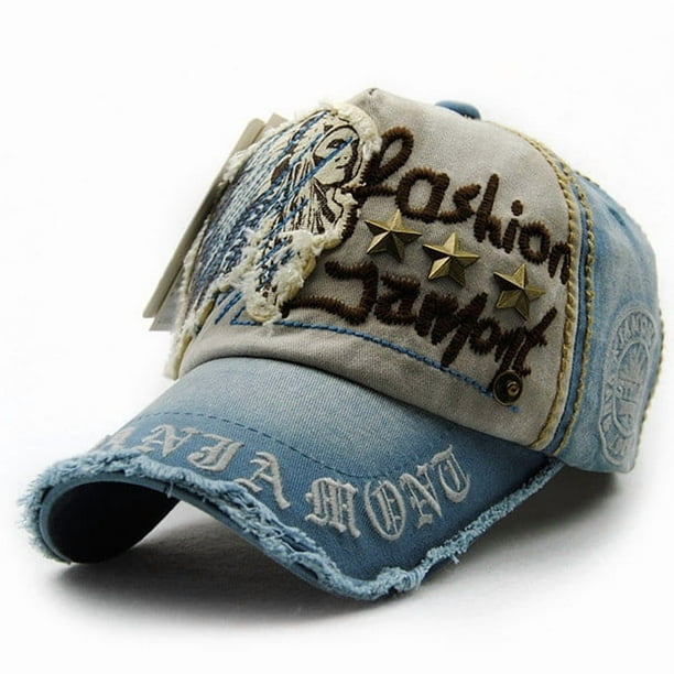 Gorra de béisbol de franela desgastada con hebilla de patchwork con letras | Gorra informal ajustable para exteriores, para hombres y mujeres | Gorra de estilo vintage para senderismo