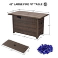 thumbnail image 6 of Gaildon 9 Piece Patio Furniture Set with Fire Pit Table, All Weather Outdoor Sectional PE Rattan, Patio Conversation Sets with Cushions and Glass Coffee Table for Garden Lawn Balcony Porch Deck, Blue, 6 of 8