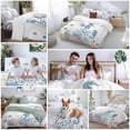 thumbnail image 5 of Queen 4 Piece Bedding Set Marine Life Seahorses Fish Soft Breathable Duvet Cover and Pillowcase, Watercolor Corals Duvet Cover Set Bed Sheets for Bedroom Dormitory Guest Room, 5 of 9