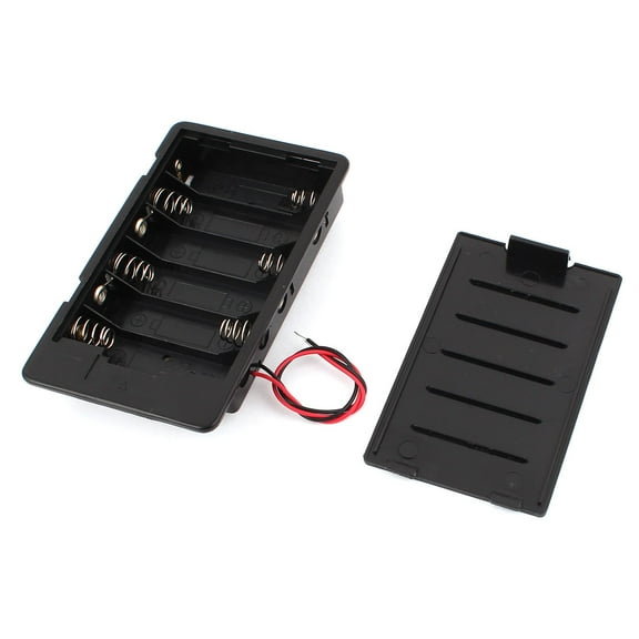 Unique Bargains Plastic In Series 6 x AA 1.5V Battery Holder Storage Case w Cover