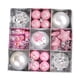 thumbnail image 3 of Juego de 35 bolas navideñas decorativas colgantes con lazos para Navidad Plata y rosa, 3 of 9