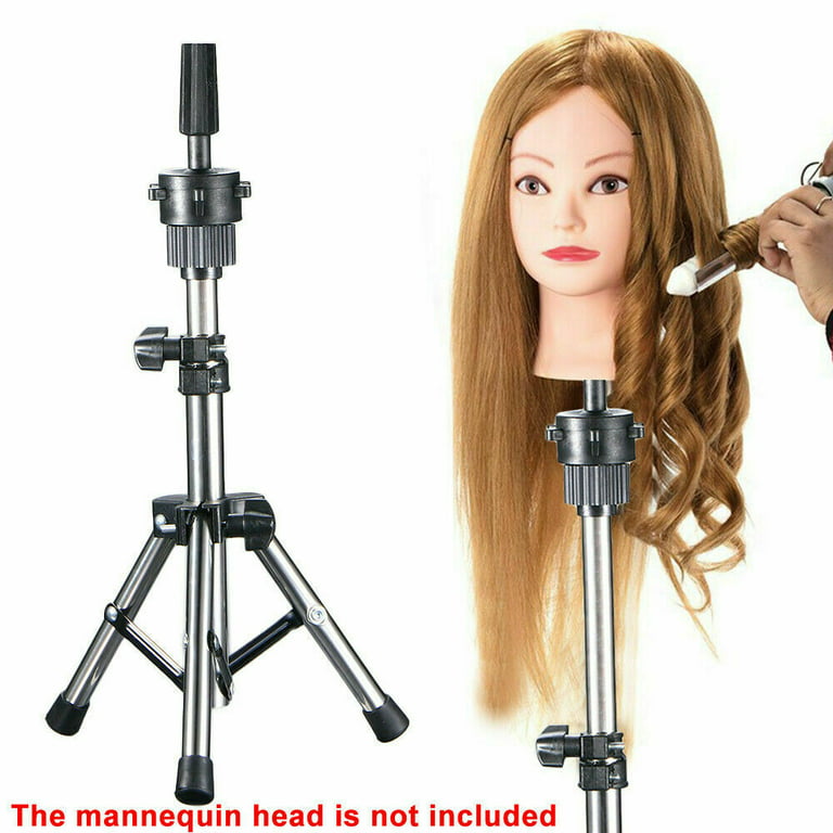 Gecheer Wig Stand Tripod with Suction Cups Mini Adjustable Mannequin Head  Stand Manikin Head Tripod Stand Portable Cosmetology Hairdressing Training  Mannequin Head Stand 