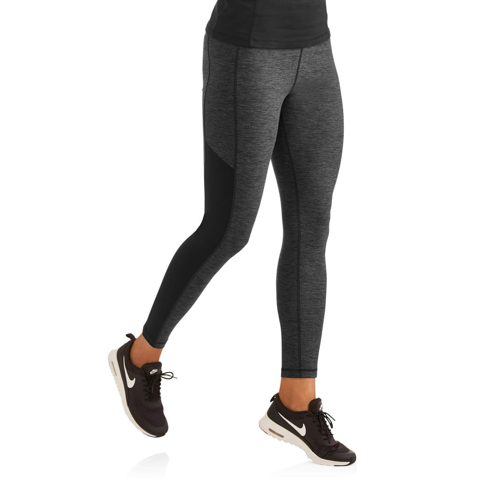 Danskin Now Women's High Waist Melange Sport Tights With Mesh Sides