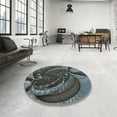 thumbnail image 4 of Ahgly Company Machine Washable Indoor Round Transitional Roman Silver Gray Area Rugs, 6' Round, 4 of 7