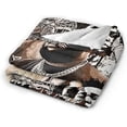 thumbnail image 3 of Rods Blanket Rapper Flannel Fleece Waves Blanket Ultra Soft Lightweight Throw Blanket for Bed Couch Living Room Black 60"x50", 3 of 5