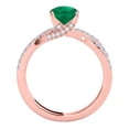 thumbnail image 3 of Mauli Jewels Engagement Rings for Women 1.10 Carat Halo Emerald And Diamond Engagement Ring Crafted 4-prong 14k Solid Rose Gold, 3 of 6