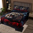 thumbnail image 2 of Erosebridal Wild Lion Coverlet Set King,Rose Lightning Bedding Set,3-Piece, 2 of 5