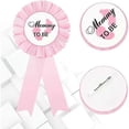 thumbnail image 4 of 2 Pieces "Daddy" and "Mom" Tinplate Button Pins Gender Reveal Button Pins New Dad Mom Gifts for Baby Shower Party (Pink), 4 of 5