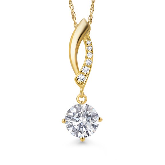 Gem Stone King 0.78 Cttw IGI Certified Lab Grown Diamond Infinity Pendant Necklace for Women in 14K Yellow Gold | Round Cut | D-E Color | VS1-VS2 Clarity | With 18 inch Gold Chain