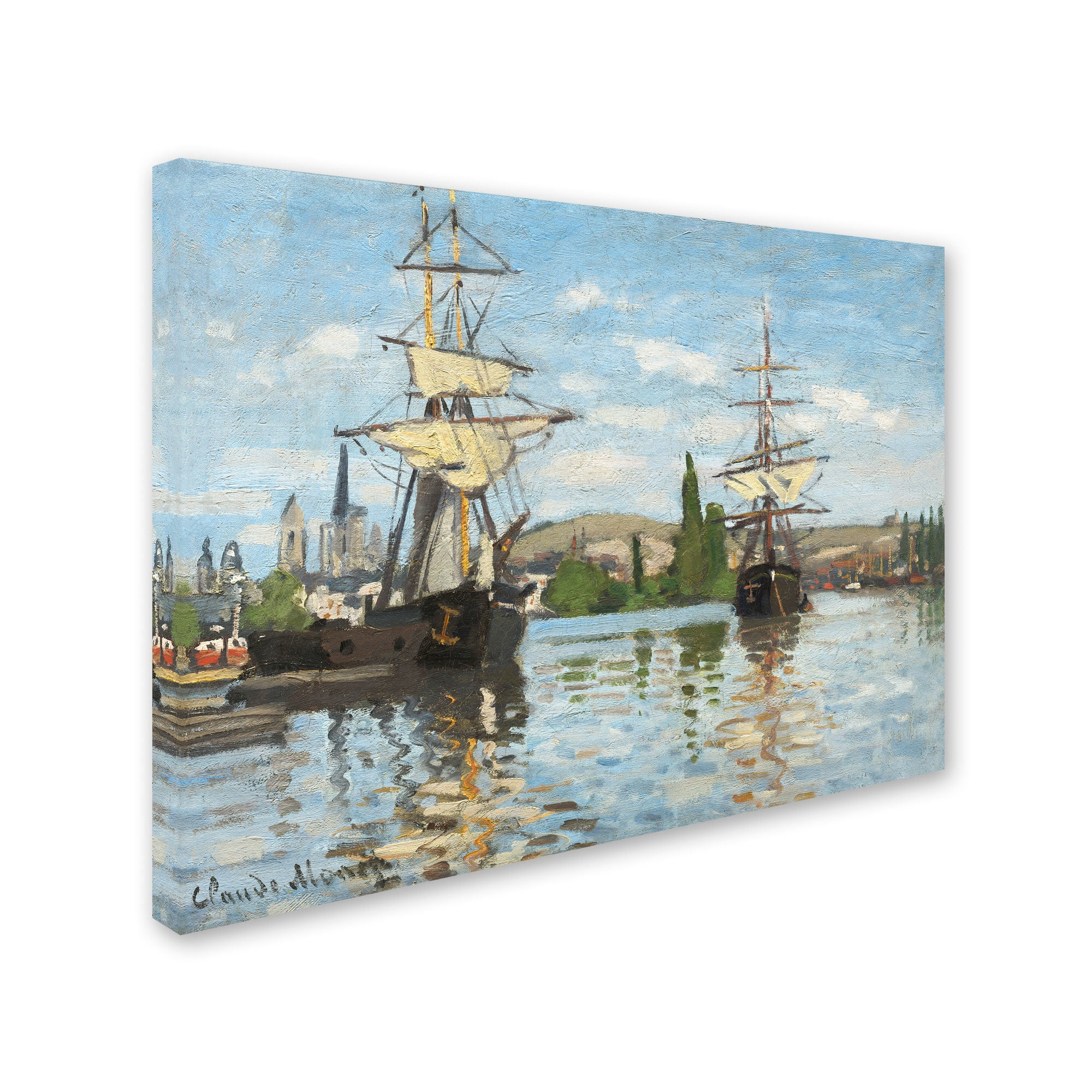 Trademark Fine Art "Ships Riding On the Seine" Canvas Art by Claude Monet